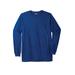 Men's Big & Tall Shrink-Less™ Lightweight Long-Sleeve Crewneck Pocket T-Shirt by KingSize in Cobalt Marl (Size 6XL)