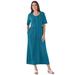 Plus Size Women's Button-Front Essential Dress by Woman Within in Deep Teal (Size L)