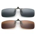 2 Packs Newbee Fashion - Polarized Clip-On Flip Up Metal Clip Sunglasses Multi Purpose Polarized Lenses (Glasses not included) Smoke & Brown
