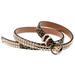 Women's Leopard Print Gold Solid Geometry Beads Faux Leather Fashion Belt