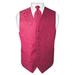 Men's Paisley Design Dress Vest & Bow Tie HOT PINK FUCHSIA Color BOWTie Set