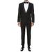 Ferrecci Men's Reno Black Slim Fit Shawl Collar Lapel 2 Piece Tuxedo Suit Set - Tux Blazer Jacket and Pants (52 Long)