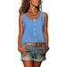 Women Cami Tunic Tops Button Down Vest Tank Tops Sleeveless Summer Ladies Chiffon Button Up Basic T Shirts Top Blouse