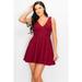 V-neck Back Cutout Skater Dress S