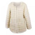 Women Winter Coat Fashion Solid Cardigan Thick Warm Long Sleeve O-neck Jacket Women Faux Fur Furry Coat Outerwear Plus Size