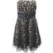 Junior Womens Brown Black Cheetah Leopard Animal Print Cocktail Evening Dress