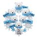 The Holiday Aisle® Polar Bear Family of 6 Hanging Figurine Ornament Plastic in Blue/White | 5.75 H x 4.75 W x 0.5 D in | Wayfair