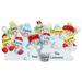 The Holiday Aisle® Snowball Fight Family of 10 Hanging Figurine Ornament Plastic in Red/Yellow | 2.75 H x 5 W x 0.5 D in | Wayfair