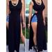 Women Sexy Sleeveless Long Maxi Cotton Solid Beach Dress