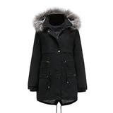 Women's Winter Coat Warm Parka Jacket Thicken Trench Coat With Removable Hood Thicken Parkas Long Coats Outerwear Jacket