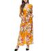 Women Boho Kaftan Maxi Dress Floral Printed Wrap Long Dresses With Pockets Lace Up Summer Beach Sundress for Ladies Casual Split Cocktail Holiday Dress