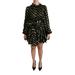 Dolce & Gabbana Black Gold Lurex Polka Dots Silk Flared Dress