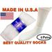 Creswell 6 Pairs White Diabetic Crew Socks 10-13 Size MADE IN U.S.A