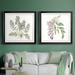 August Grove® Graceful Botanical I Graceful Botanical I - 2 Piece Picture Frame Print Set Paper in Green/Indigo/Pink | Wayfair