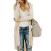 Women Long Sleeve Knitwear Front Open Cardigan Coat Solid Color Button Down Knit Ribbed Cardigans Outwear