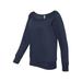 Ladies' Sponge Fleece Wide Neck Sweatshirt - NAVY - S