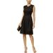 Sandra Darren Womens Illusion Stripe Sleevesless Cocktail Dress