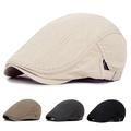 Shulemin Men Casual Classic Solid Color Flat Cabbie Newsboy Ivy Hat Cotton Sun Beret Cap Dark Khaki