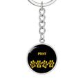 Dog Mom Gift Plott Mama Circle Keychain Stainless Steel or 18k Gold