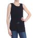 BAR III Womens Black Cut Out Sleeveless Jewel Neck Top Size 2XS