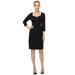 Ever Pretty Womenâ€™s Sweetheart 3/4 Sleeve Midi Bodycon Pleat Work Dress Black 10005 XX-Large