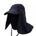 Waterproof UV Protection Foldable Baseball Cap, Fishing Flap Caps Quick Dry Sunshade Removable Ear Neck Cover Outdoor Sportswear Accessories