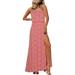 Sexy Dance Women Strapless Maxi Dress Ruffle Boho Side Split Elastic Dress Ladies Leisure Baggy Holiday Cocktail Party Tube Top