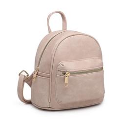 POPPY Small Backpack Purse for Women Faux Leather Shoulder Bag Girls School Daypack Casual Travel Rucksack-Taupe