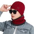 Mnycxen 2-Pieces Thick Winter Beanie Hat Scarf Set Warm Knit Hat Thick Knit Man