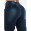 Womens Juniors Butt Lifting Skinny Jeans - Mid Rise Dark Wash Skinny Jeans - Casual Skinny Jeans 10763M