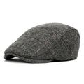 Men's Unisex Cotton Wool Plaid Newsboy Cap Adjustable Ivy Irish Gatsby Cabbie Beret Flat Driving Hat Outdoors