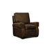 Foundry Select Linville 41" Wide Genuine Leather Manual Standard Recliner in Black/Brown | 37 H x 41 W x 40 D in | Wayfair