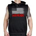 Men's Taekwondo American Flag TV7 Sleeveless Vest Hoodie 3X-Large Black