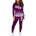 2pcs Women Long Sleeve Tracksuit Set Pullover Sweatshirts Sport Suits Tie Dye Sport Lounge Wear Letter Print Top Pants T-shirt Trousers Outfits Plus Size for Women