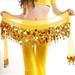 Manfiter Fashion Women Chiffon Belly Dance Hip Scarf Coin Sequin Waistband Skirt Wrap Belt for Dance-Yellow