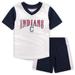 Cleveland Indians Toddler Little Hitter V-Neck T-Shirt & Shorts Set - White/Navy