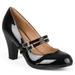 Brinley Co. Women's Medium and Wide Width Mary Jane Patent Leather Pumps