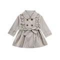 Wayren USA Toddler Baby Girl Trench Coat Casual Ruffle Jacket Windbreaker Outerwear