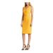 RALPH LAUREN Womens Gold Solid Sleeveless V Neck Below The Knee Fit + Flare Dress Size 6