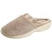 Isotoner Women's Microterry PillowStep Satin Cuff Clog Slippers, Taupe, 8.5-9 B(M) US