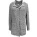 Womens Gray & White Cable Knit Notch Collar Sweater Casual & Dress Cardigan