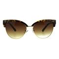 Womens Cat Eye Half Rim Horn Chic Designer Bifocal Sun Reader Sunglasses 1.75 Black Gold Brown