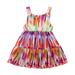 Baby Girl's Dress, Comfortable Sleeveless Tie-dye Sling Dress for Holiday Birthday Party Dancing Vacation
