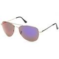 Newbee Fashion -Classic Aviator Sunglasses Flash Full Mirror lenses Semi Half Frame for Men Women with Spring Hinge UV Protection