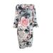 Calvin Klein Women's Floral-Print Bell-Sleeve Sheath Dress