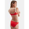 The Tessa Strap Bikini Bottom - Red Cream