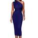 Lookwoild Women Bodycon Party Business Work Office Formal One Shoulder Short Mini Dress