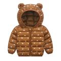 Maxcozy Kids Baby Boy Girl Winter Animal Printed Zipper Warm Coat Down Jacket Toddler Outwear For 1-5T