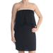 TRINA TURK Womens Black Sleeveless Strapless Above The Knee Sheath Dress Size: S
