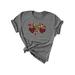 UKAP Womens Valentine's Day Funny Tops Buffalo Plaid Leopard Love Heart Printed Shirts Short Sleeve Graphic Tees Blouse Tops Gray (6 hearts) XXL